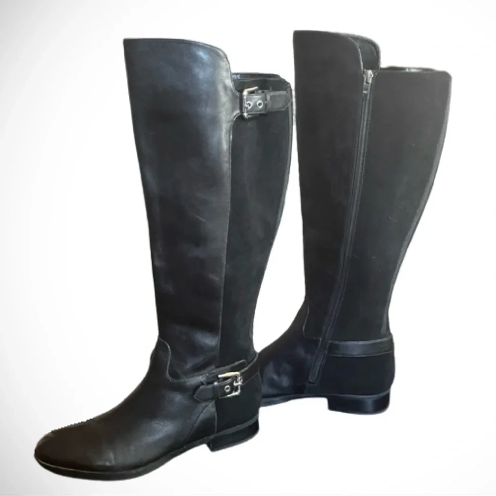 Marc Fisher Damsel Tall Leather Boots - Size 9M - Picture 4 of 14